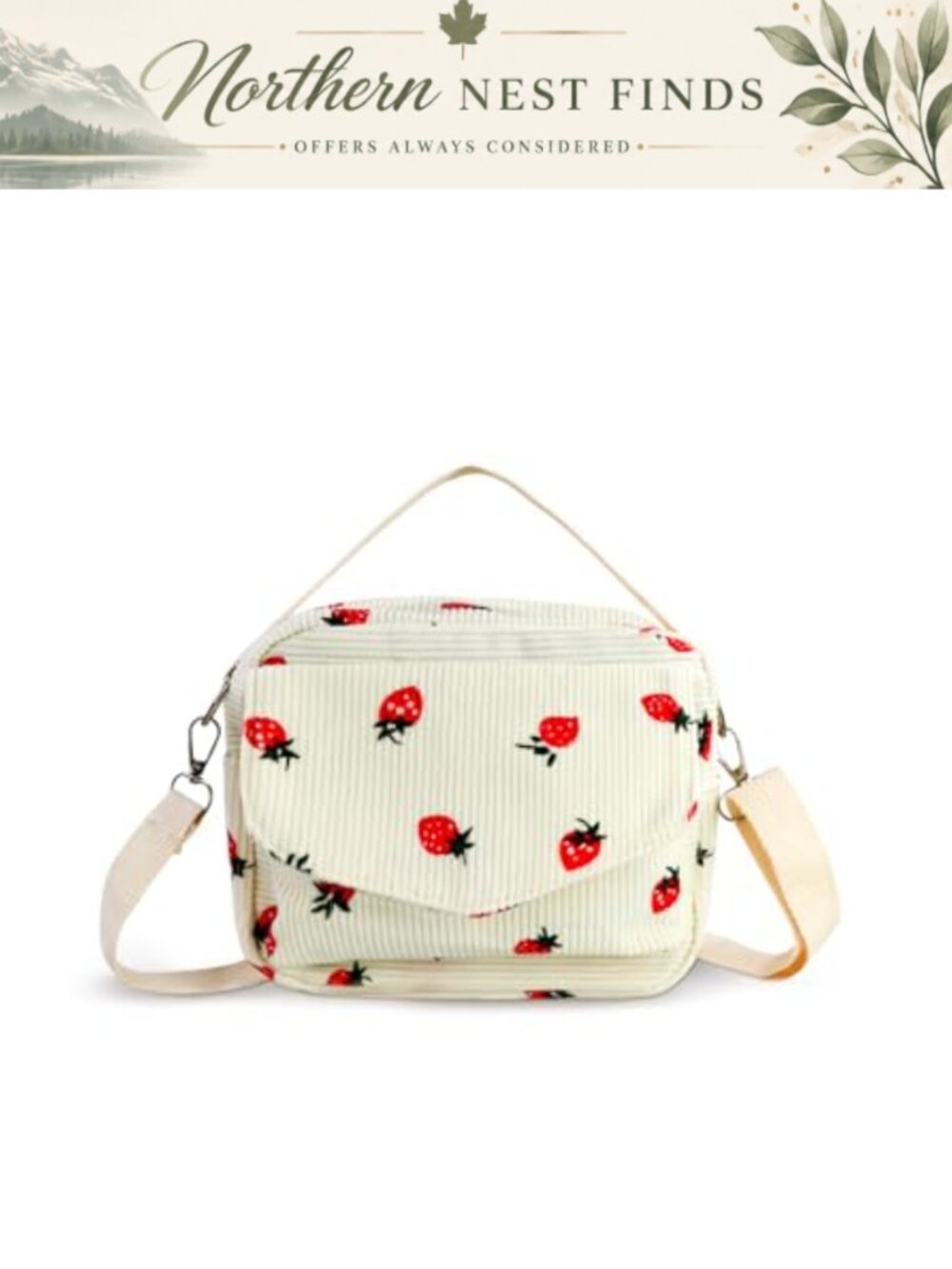 Corduroy Small Crossbody Bag with Detachable Strap Casual Cute Purse